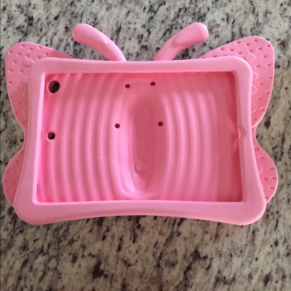 iPad mini butterfly case. Kids. Toddler. Pink.