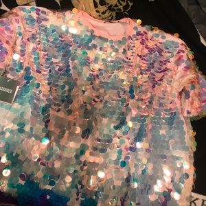 Missguided sequin t-shirt dress