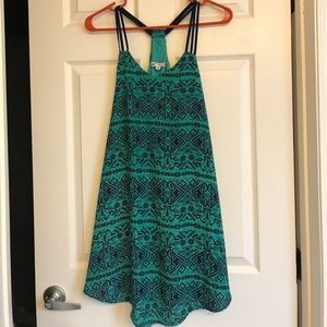 Blue and green tribal dress