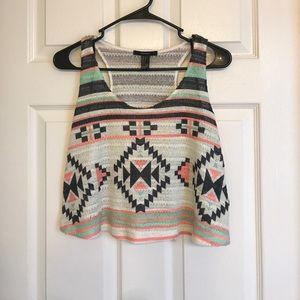 Aztec crop top/tank top