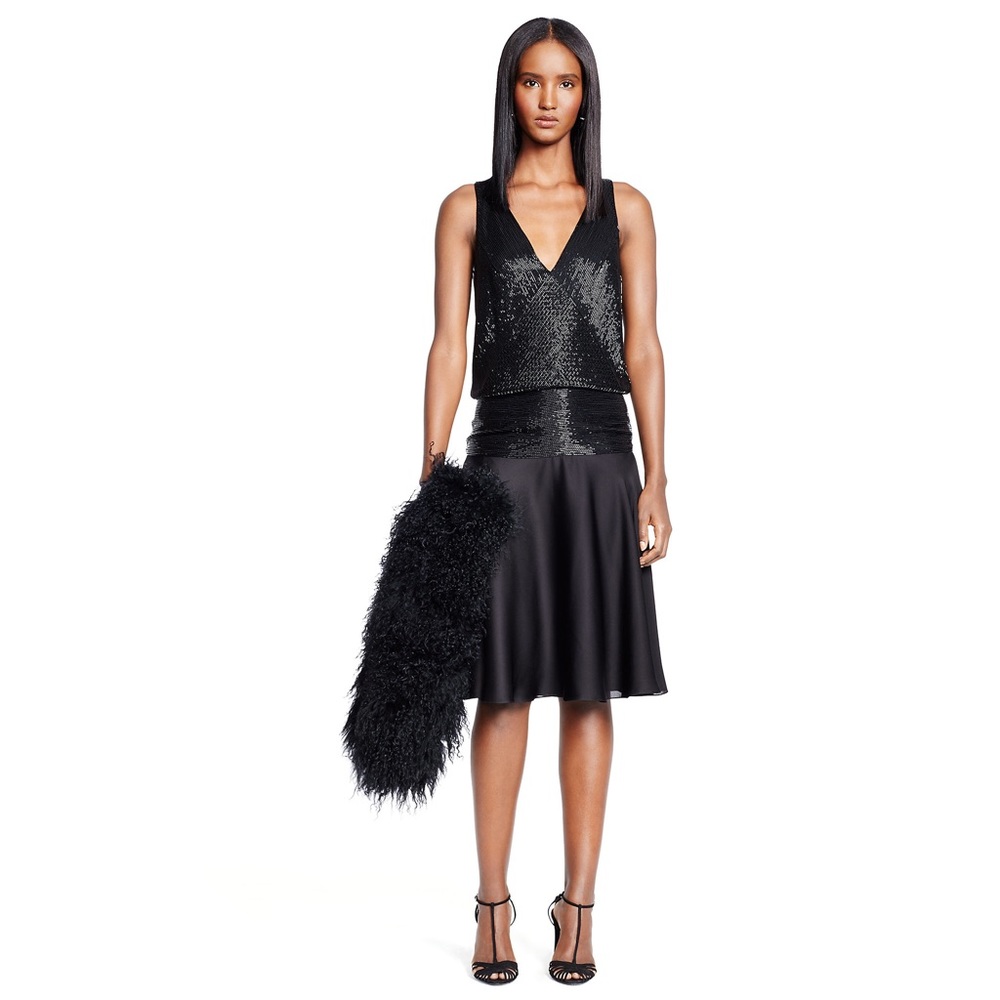 Ralph Lauren Black Label Silk Beaded Dress