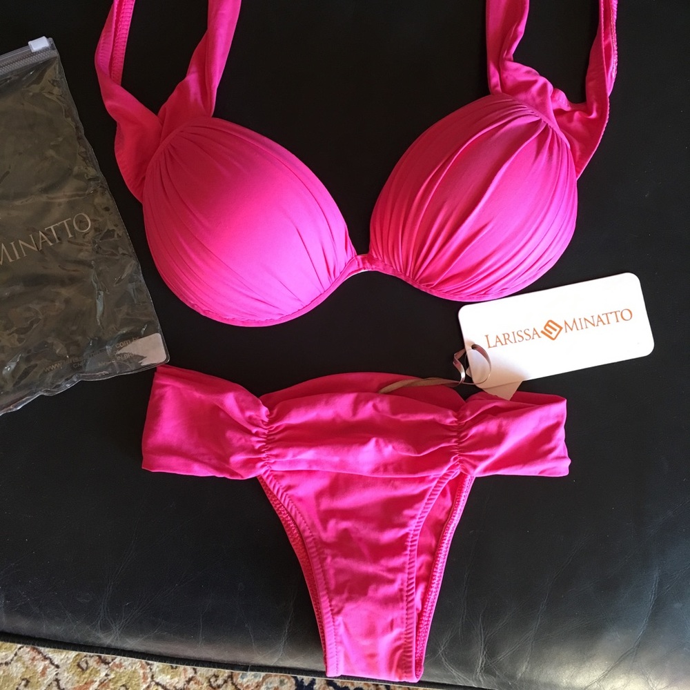 NWT Larissa Minatto Hot Pink Brazilian Bikini