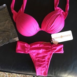 NWT Larissa Minatto Hot Pink Brazilian Bikini