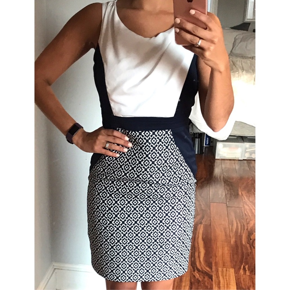 Laundry classy navy and white work dress