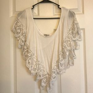 White lace crop top