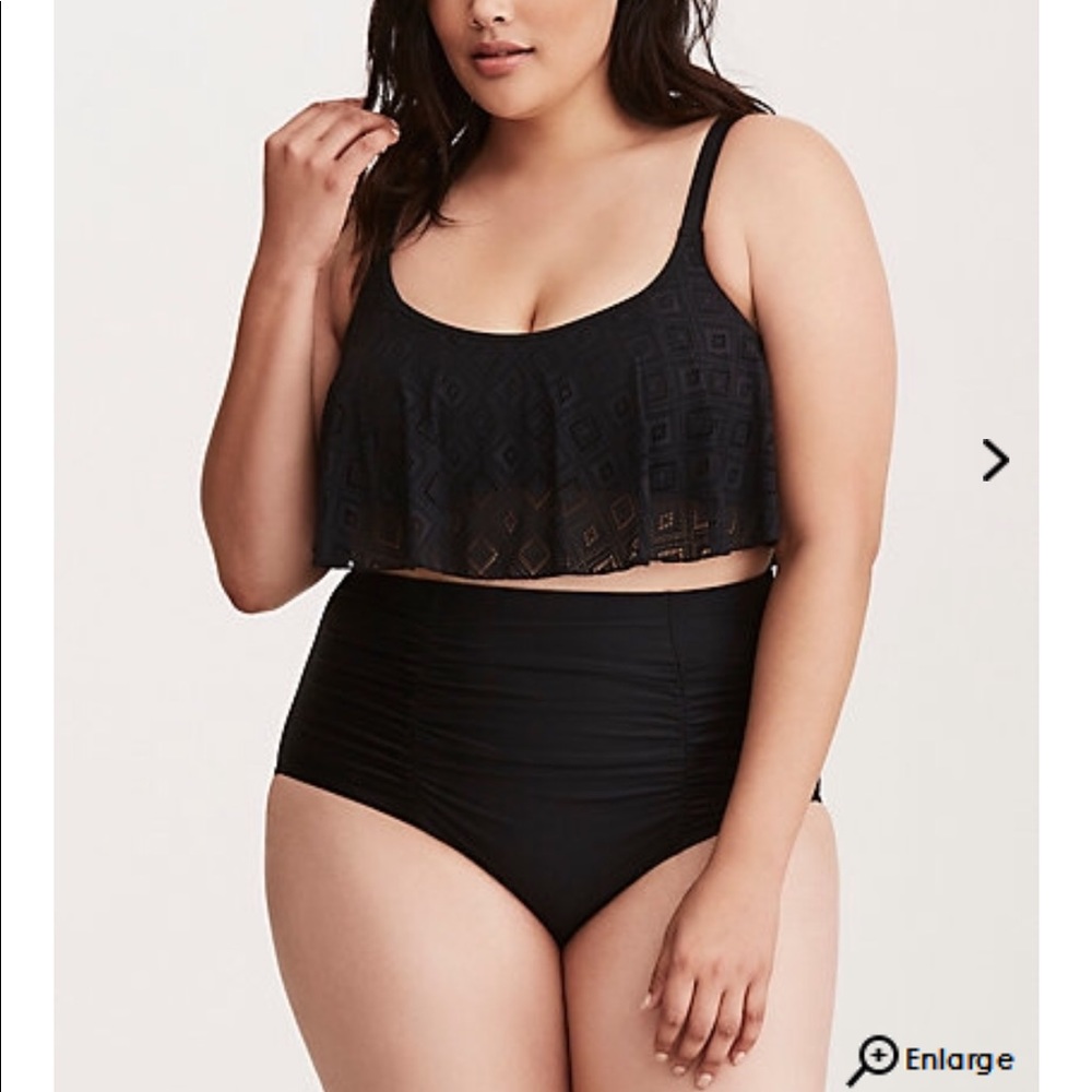 Crochet Flounce Bikini Top - NWT