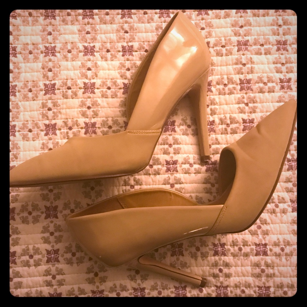 Tan Faux Leather Heels