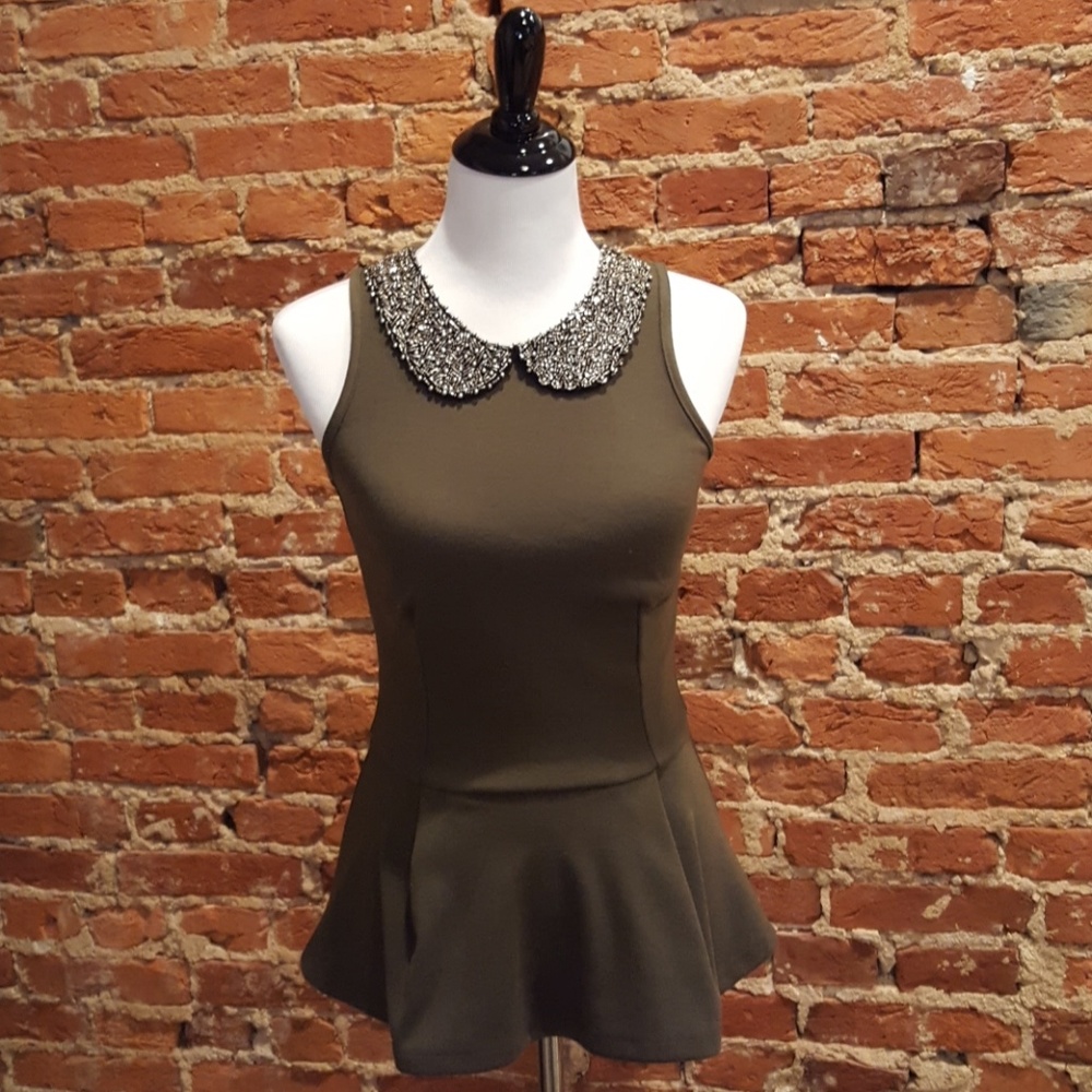 Soprano Beaded Collar Top