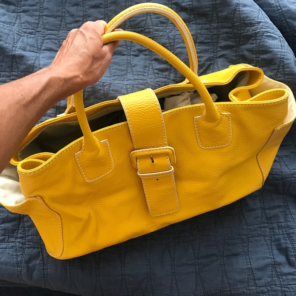 Yellow textured leather pocket book