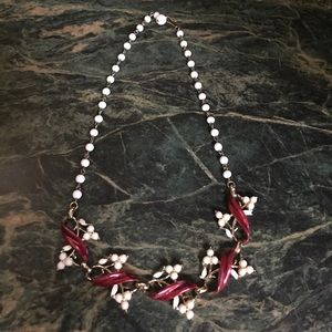 Red & White Mistletoe Necklace