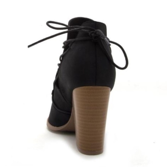 Only Size 8 left. Black Open Toe Bootie - Picture 6 of 7