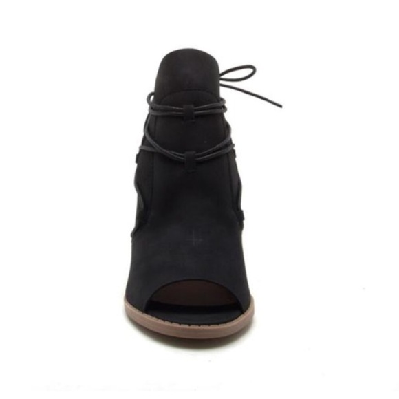 Only Size 8 left. Black Open Toe Bootie - Picture 7 of 7