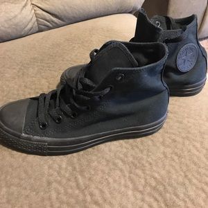 Like BRAND NEW all black high top Converse