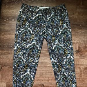 J. Crew Paisley Patterned City Fit Slacks