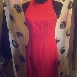 size 6 long red linen dress