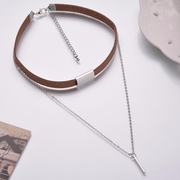 New Arrival!! Black & Silver Layer Choker Necklace - Picture 6 of 7