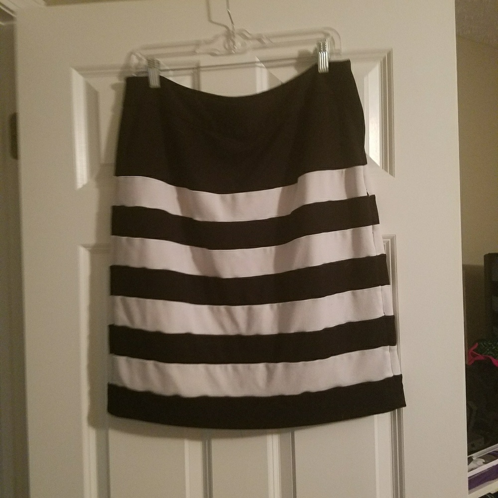 Black and white striped skirt