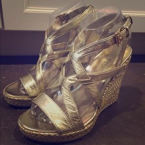 Michael Kors Gold Wedge sz 7