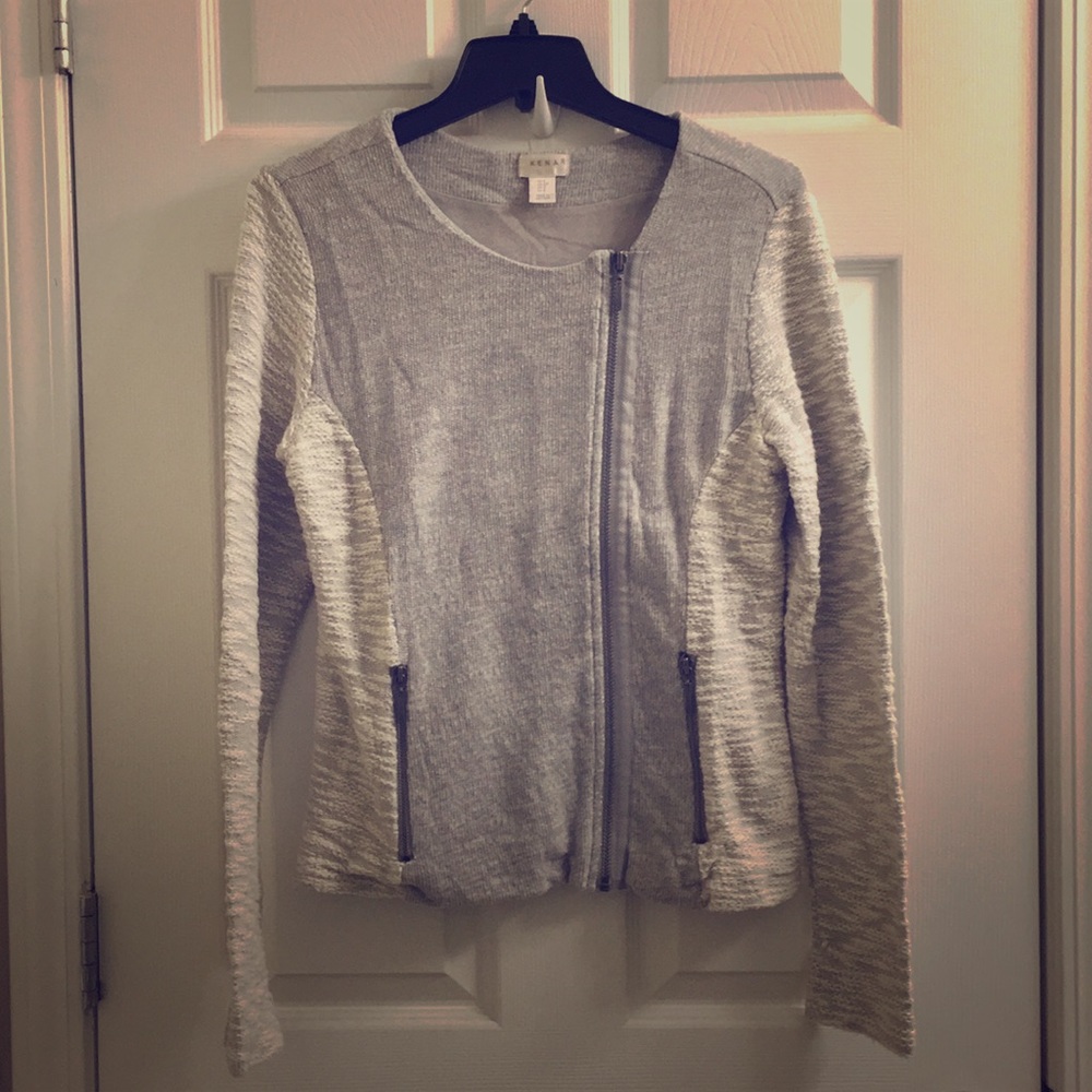Kenar Knit Moto Sweater Jacket Small