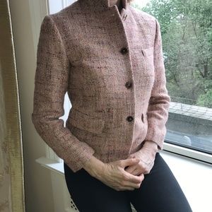 Jil Sander Women's Metallic Pink Tweed Blazer