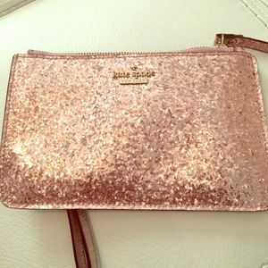 Kate spade pink Glitter Bug wristlet