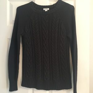 Charcoal gray cable knit sweater