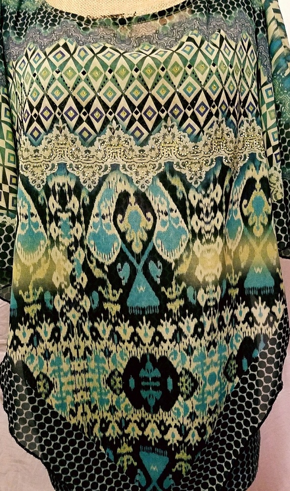 Green & Black bandana style top by Bleu