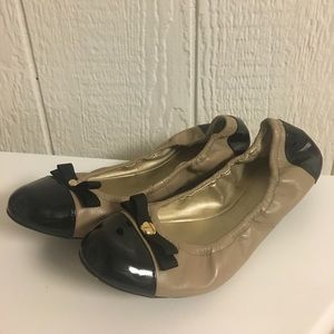 Flats - nude and black