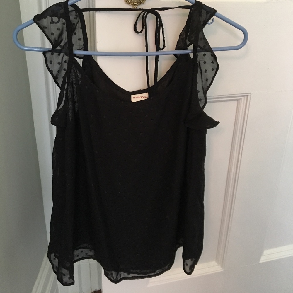 Merona Black Polka Dot Sleeveless Blouse