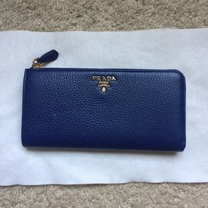 Prada half zip long wallet