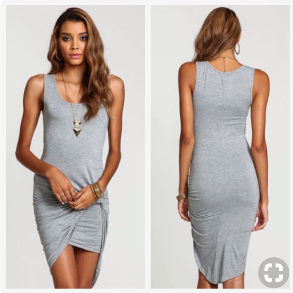 Grey jersey knot dress