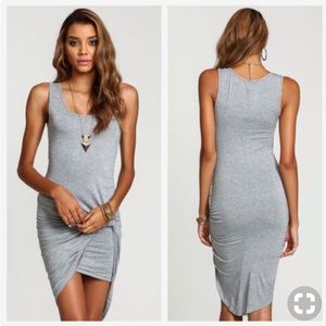 Grey jersey knot dress