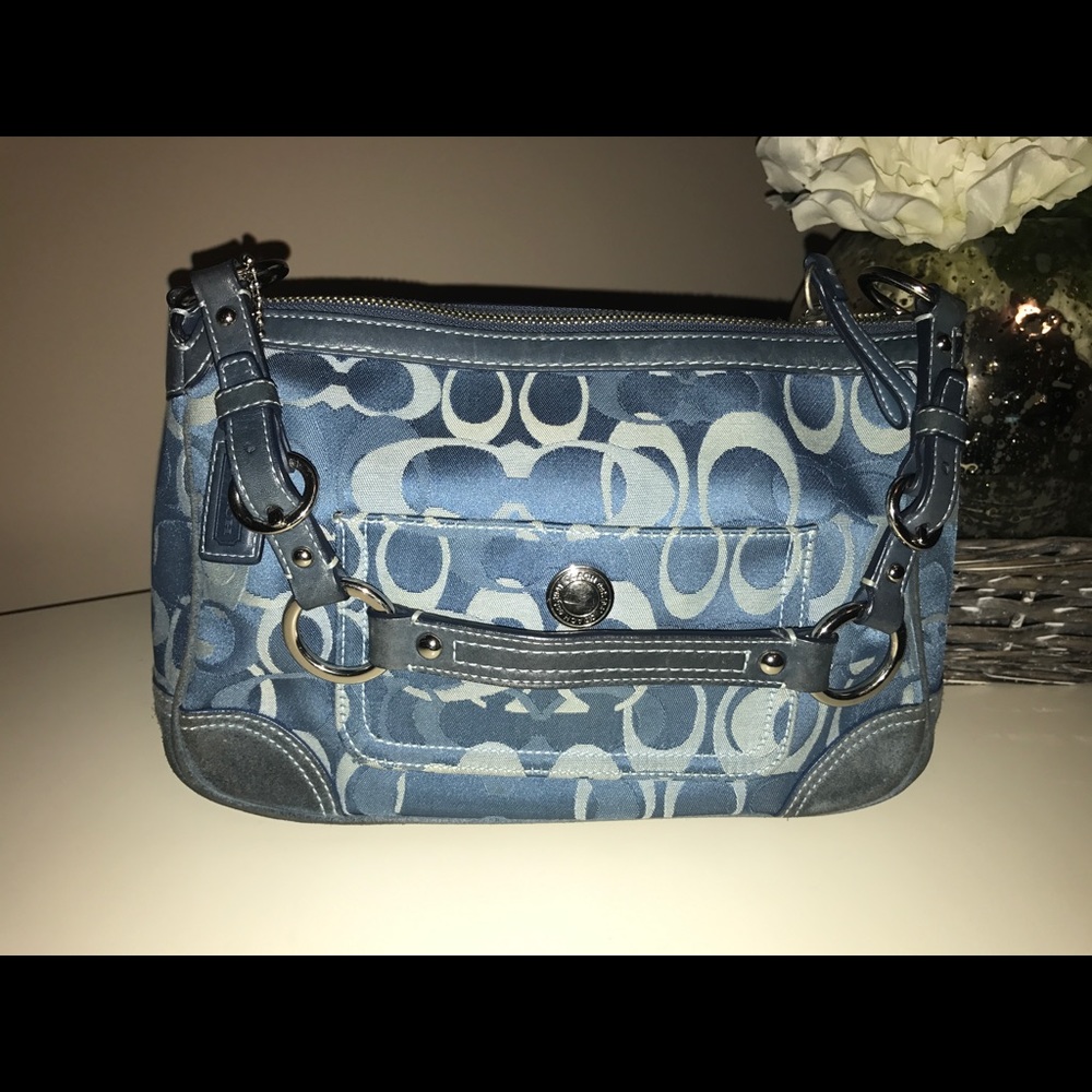 Coach blue signature shoulder bag