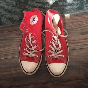 Red converse shoes
