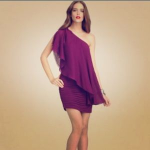 Alice & Olivia Plum One Shoulder Dress 8