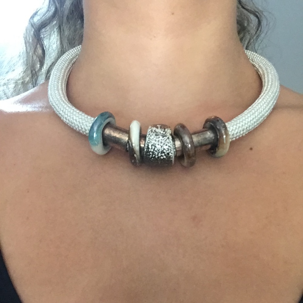 Handmade silver color necklace