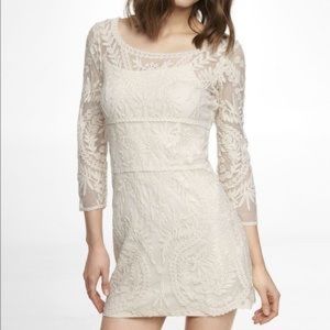White Express lace Sheath Mini Dress