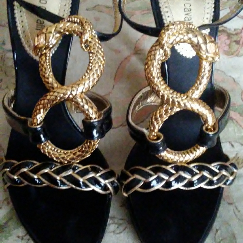 Roberto Cavallie snake motif stilettos.