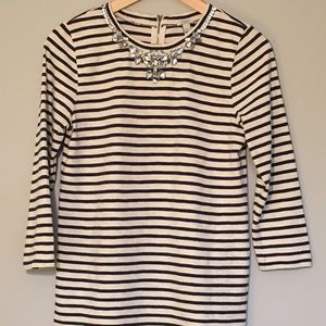 J Crew Jeweled collar 3/4 sleeve tee