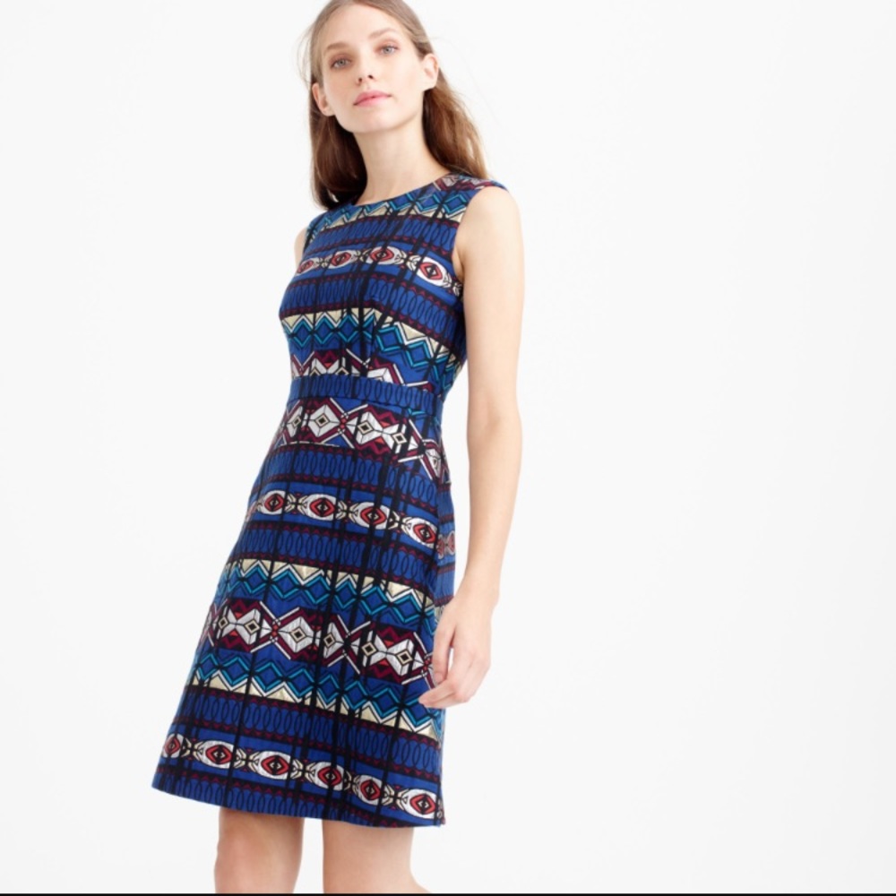 J Crew Textured Windowpane Dress: M Sz 4 fits 6-8
