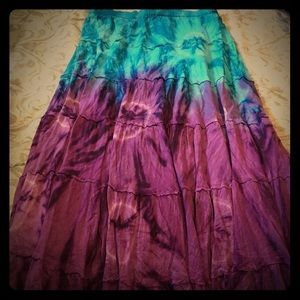 Tie dye maxi skirt