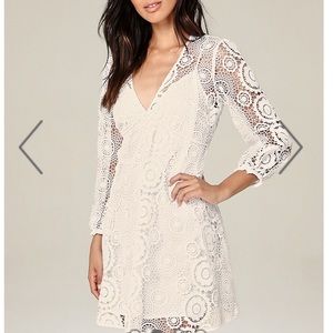 Bebe crochet lace white dress