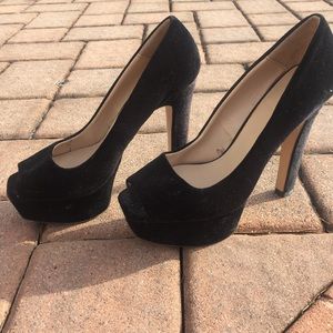 ZARA Velvet Pump Heels