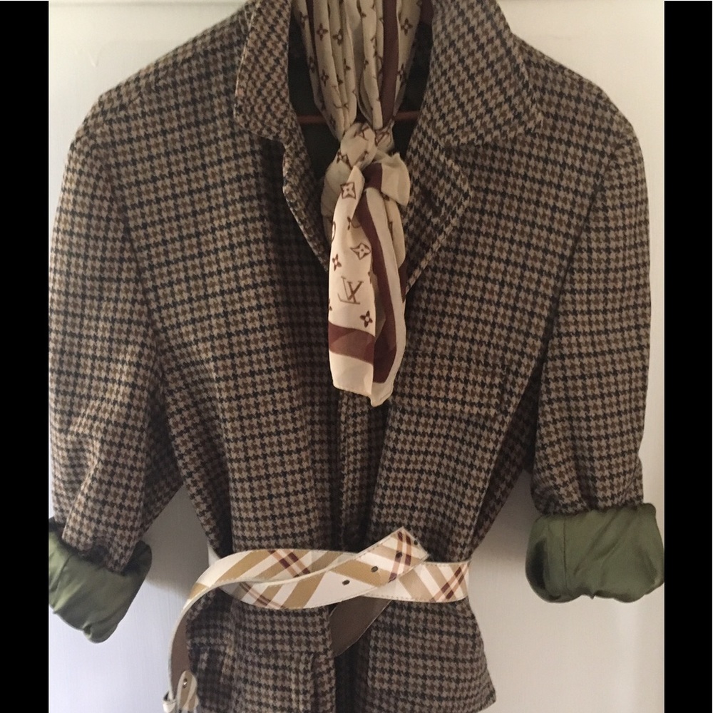 Vintage menswear houndstooth wool long coat