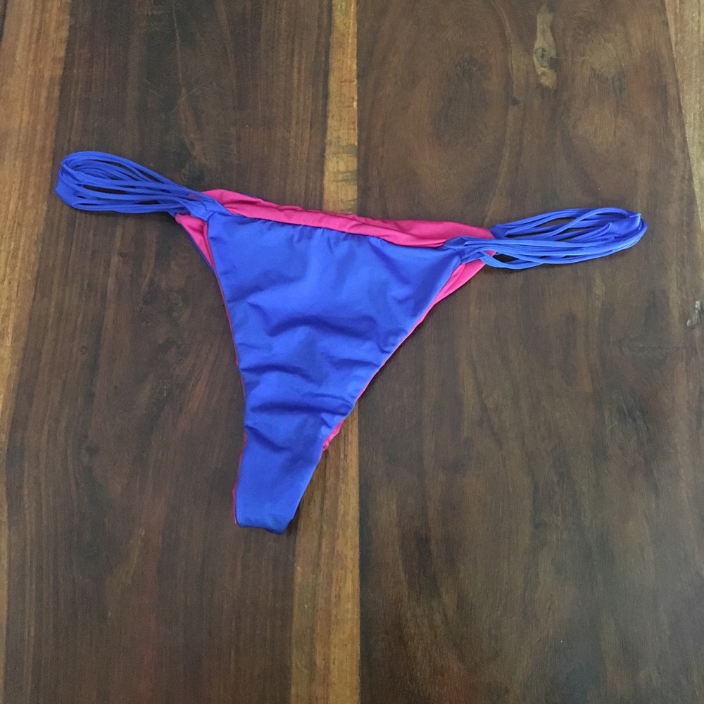 Indah Cheeky Bikini Bottom Blue Pink Sz L