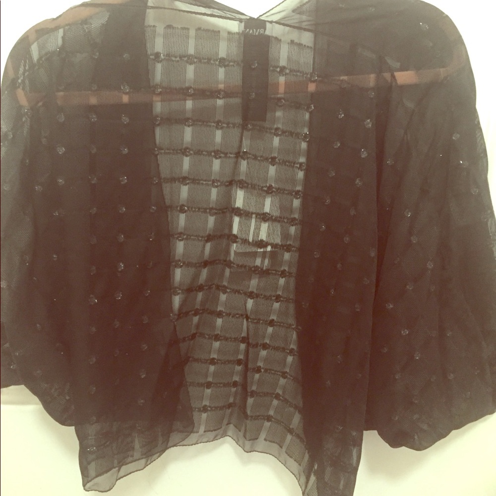 Armani Silk Wrap Black Wrap with Crystal Accent OS (NWT)