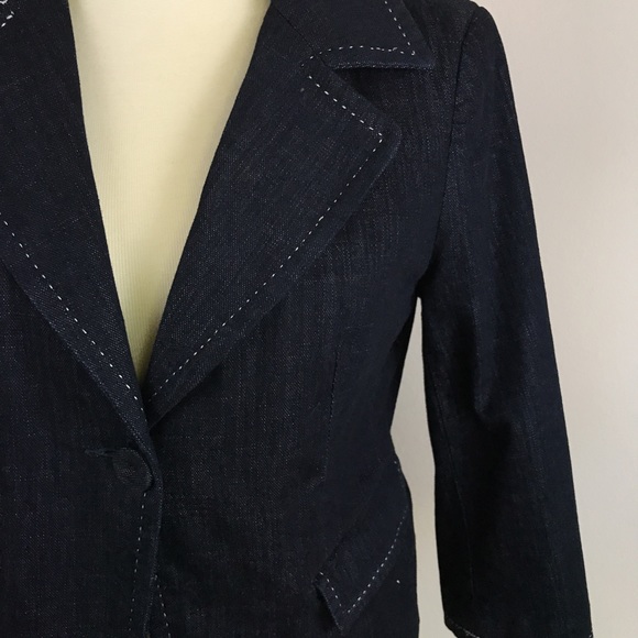 Talbots 10 Dark Wash Denim Blazer NWOT - Picture 5 of 8