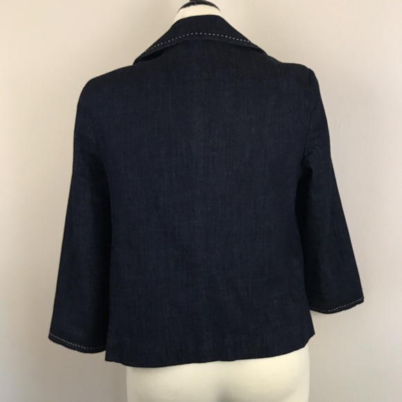 Talbots 10 Dark Wash Denim Blazer NWOT - Picture 6 of 8