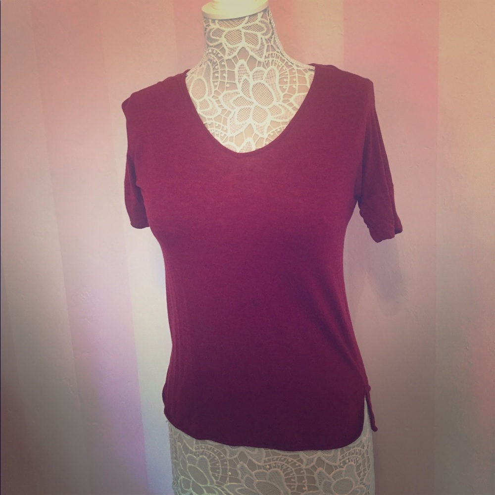 Red V-neck