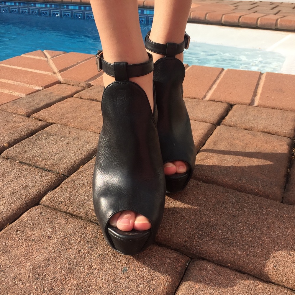 BCBGeneration Black Leather Heels